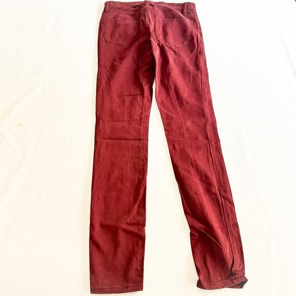 Madewell Skinny Skinny Burgundy Denim Jeans Colored Pants Size 24 - Picture 3 of 7